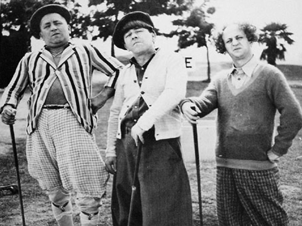 The Three Stooges playing golf