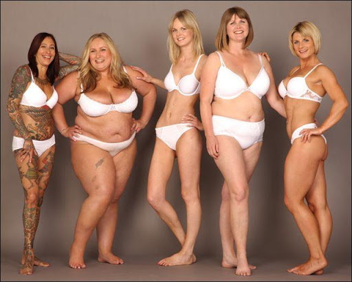 Five attractive women in their undergarments