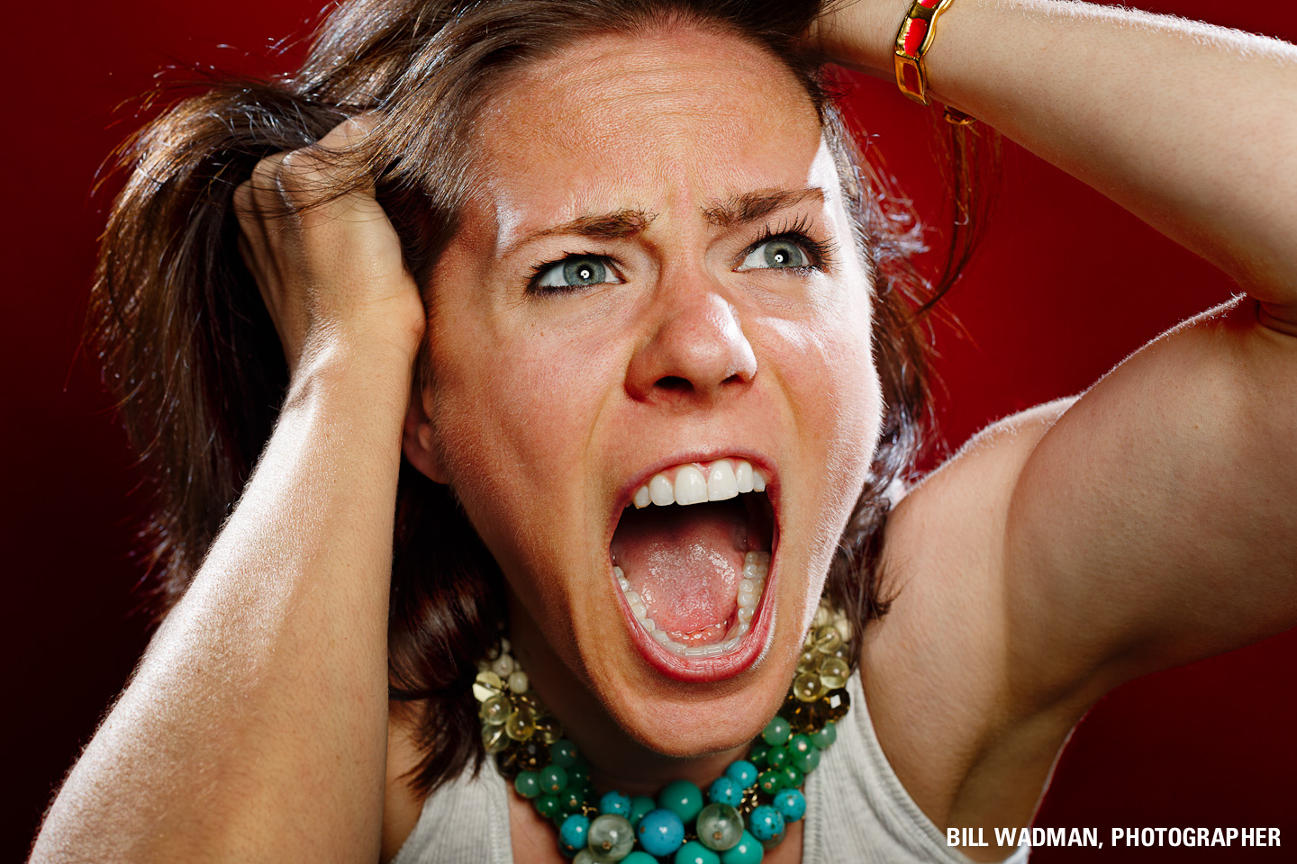 Woman screaming her lungs out